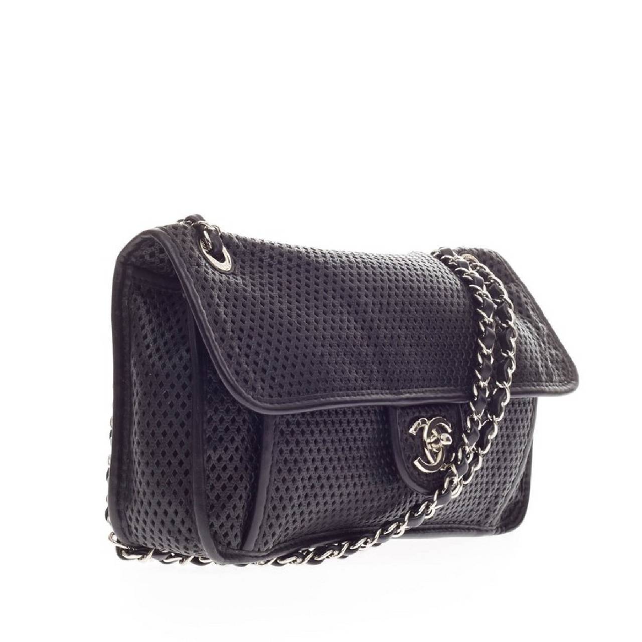 Chanel Up In The Air Flap Perforated Leather In Good Condition In NY, NY