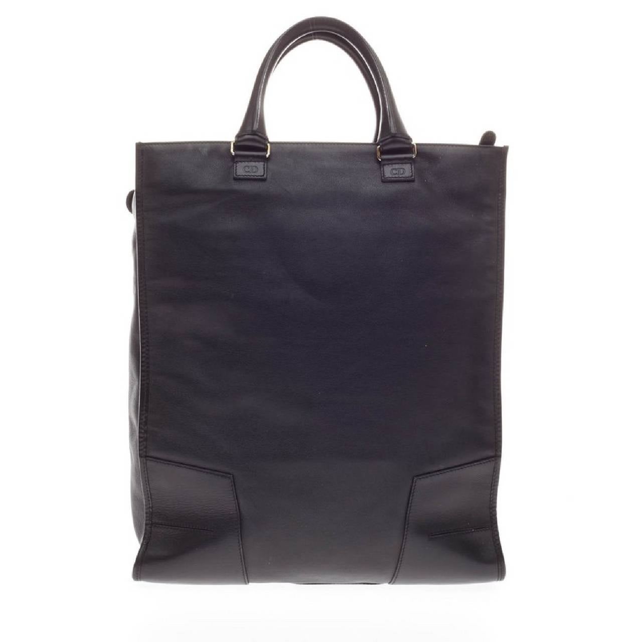 Women's Christian Dior Vertical Tote Leather