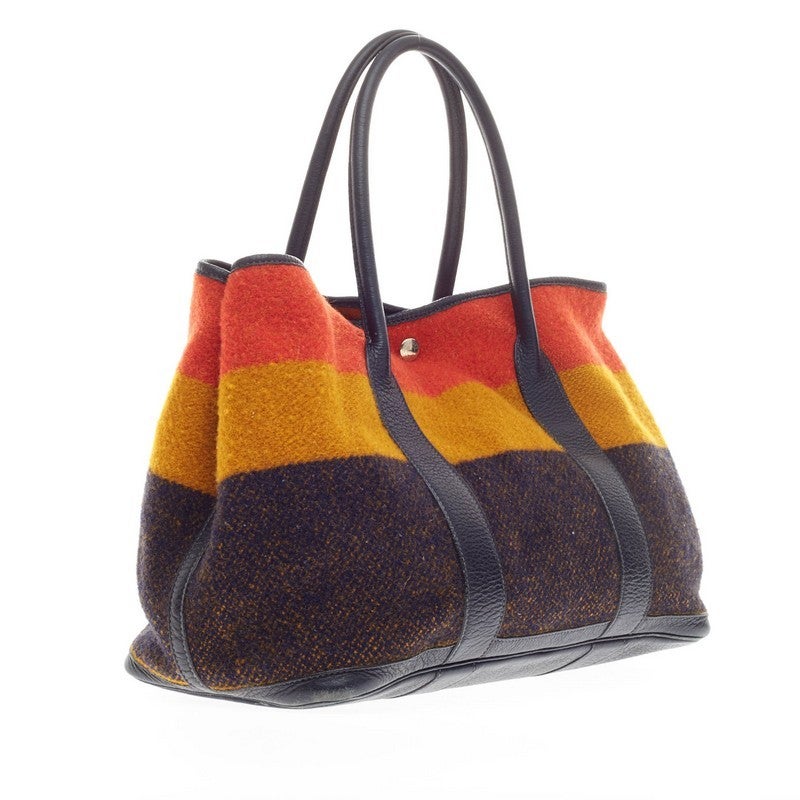 Hermes Garden Party Tote Rocabar and Fjord Leather MM at 1stdibs