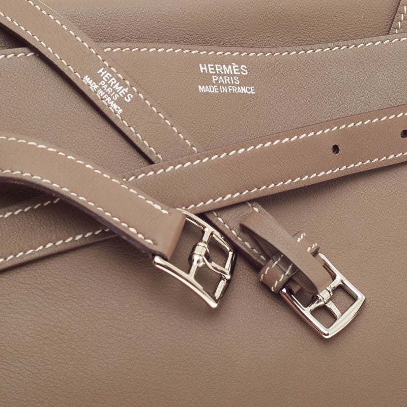 Hermes Kelly Flat Etoupe Swift with Palladium Hardware 35 2