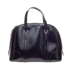 Gucci Nice Top Handle Bag Patent Microguccissima Leather Small