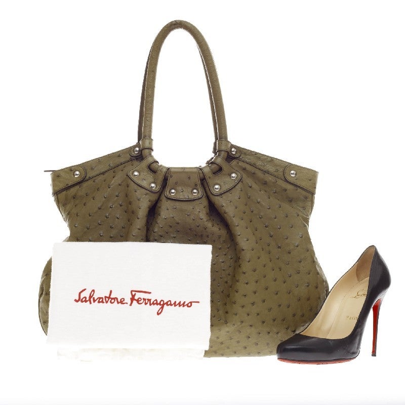 Salvatore Ferragamo Celtico Bag Ostrich Large