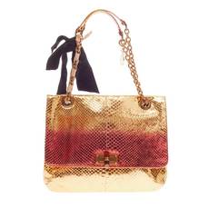 Lanvin Happy Shoulder Bag Metallic Python