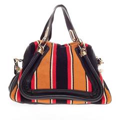 Used Chloe Paraty Top Handle Bag Canvas Medium