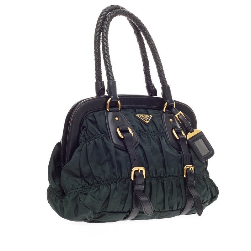 Prada Gaufre Frame Bag Tessuto In Good Condition In NY, NY