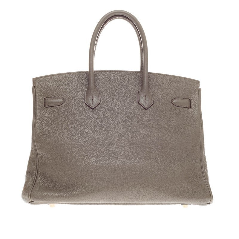 Hermes Club Birkin Etain, Graphite Clemence and Gris Fonce Lizard 35 In Good Condition In NY, NY