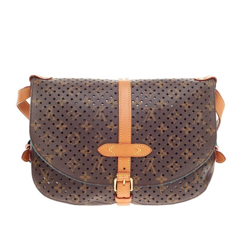 Louis Vuitton Flore Saumur Perforated Monogram Canvas In Good Condition In NY, NY