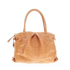 Nancy Gonzalez Handle Bag Pleated Crocodile Medium