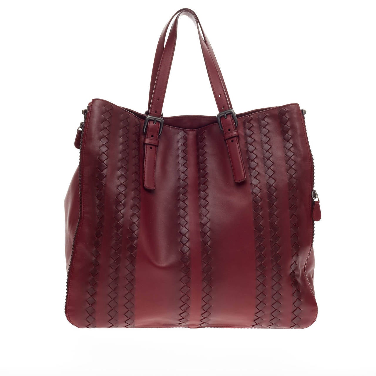 Bottega Veneta Expandable Zip Around Tote Leather with Intrecciato Detail 1