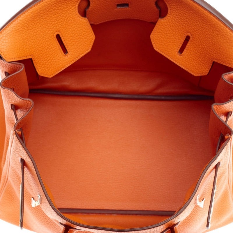 Hermes Birkin Orange Clemence with Palladium Hardware 35 4