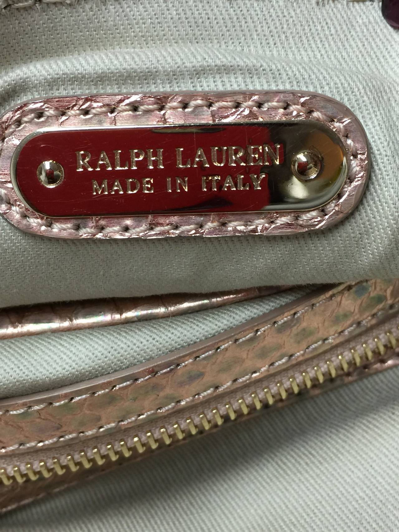 Ralph Lauren Double Belted Messenger Metallic Python 3