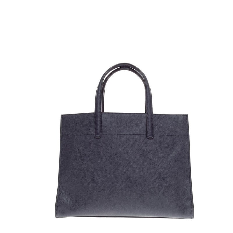 Women's Prada Soft Triple Pocket Tote Saffiano Leather