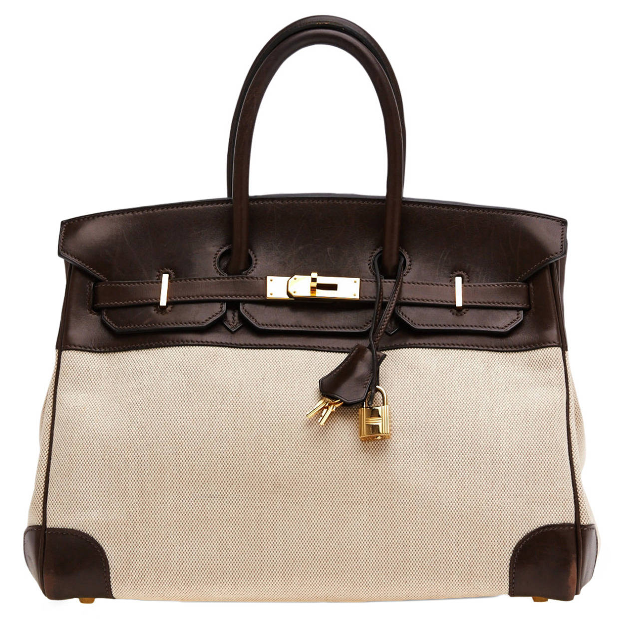 Hermes Birkin Canvas and Leather 35 at 1stDibs