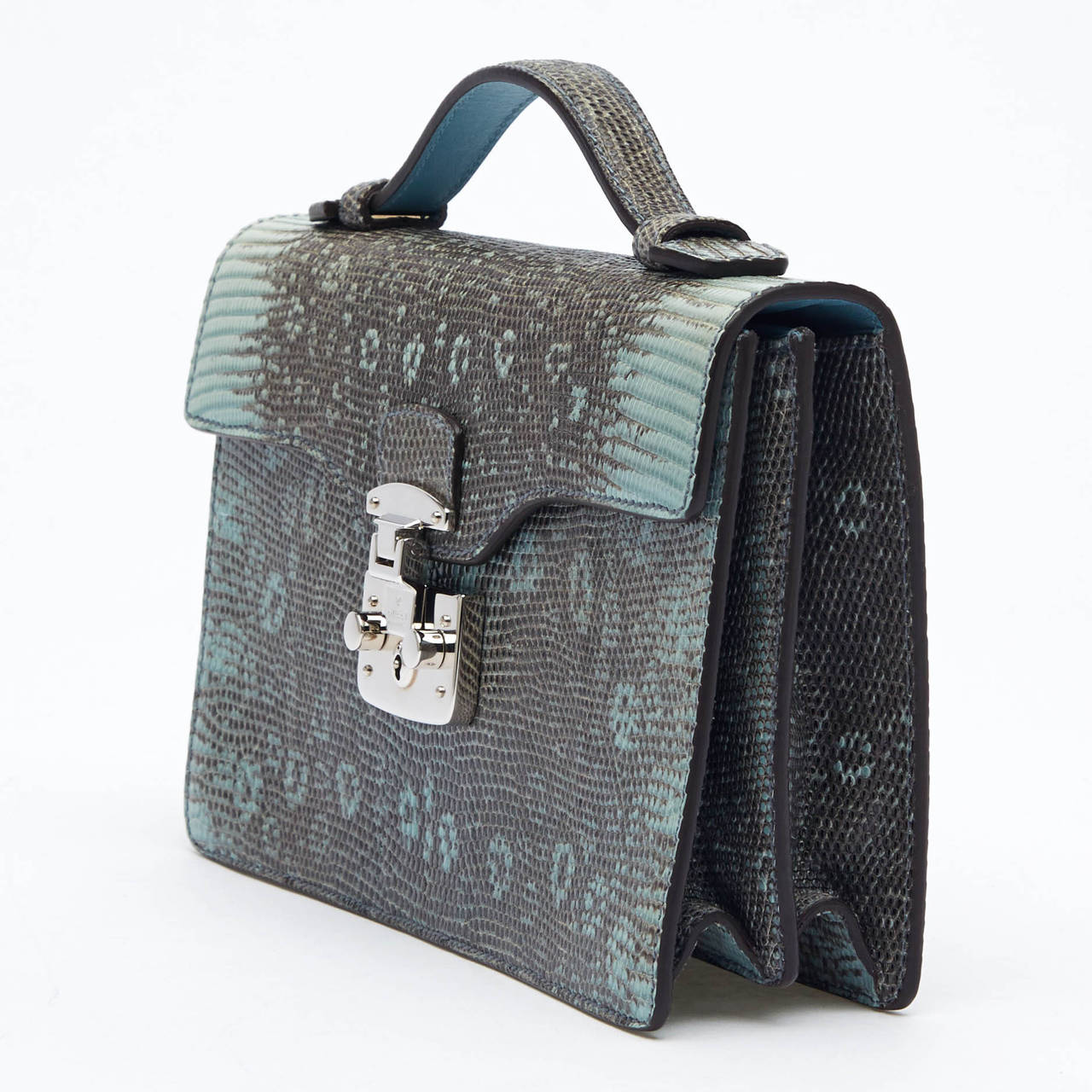 Women's Gucci Lady Lock Briefcase Clutch Python