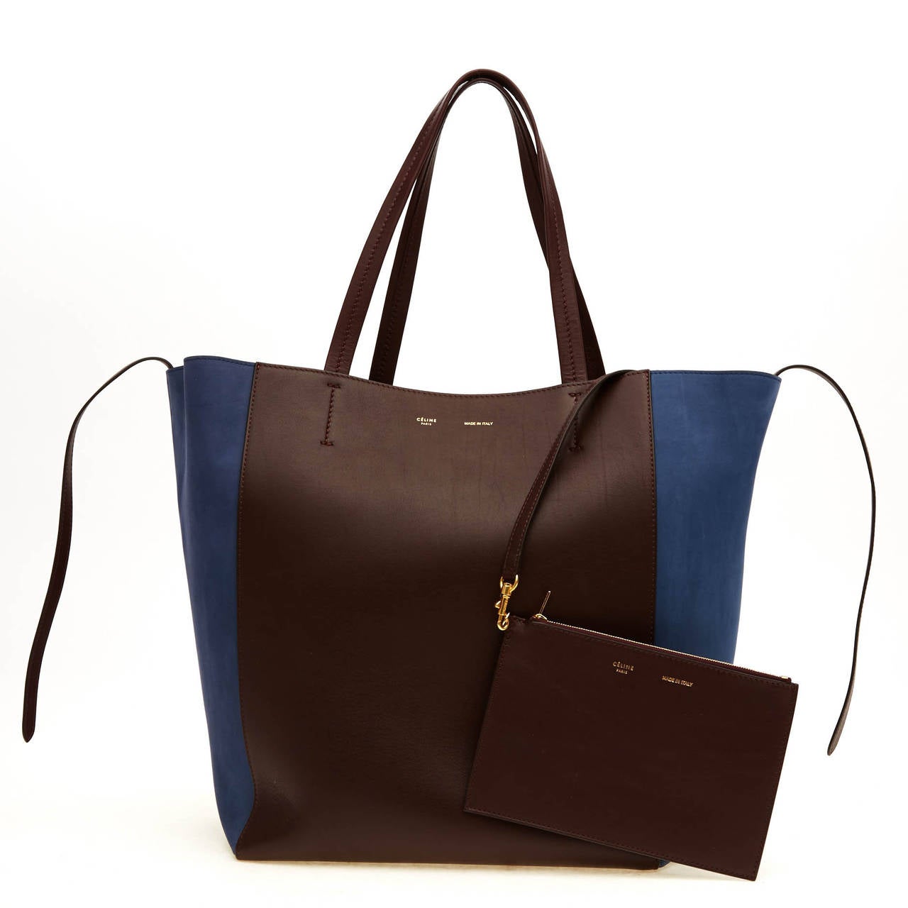 Celine Cabas De France Tote Canvas with Leather Medium at 1stDibs