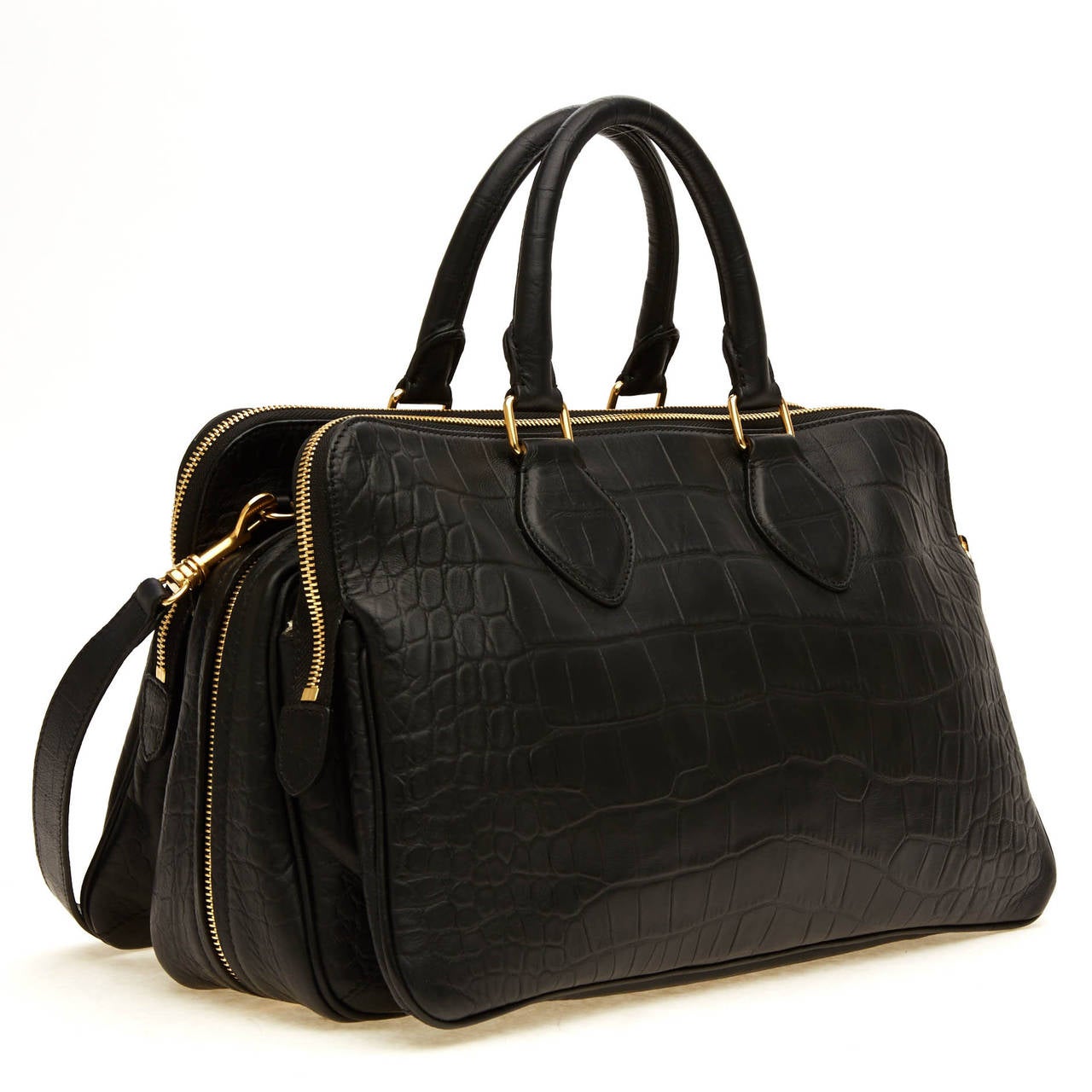 Celine Triptyque Embossed Crocodile Vertical at 1stdibs  