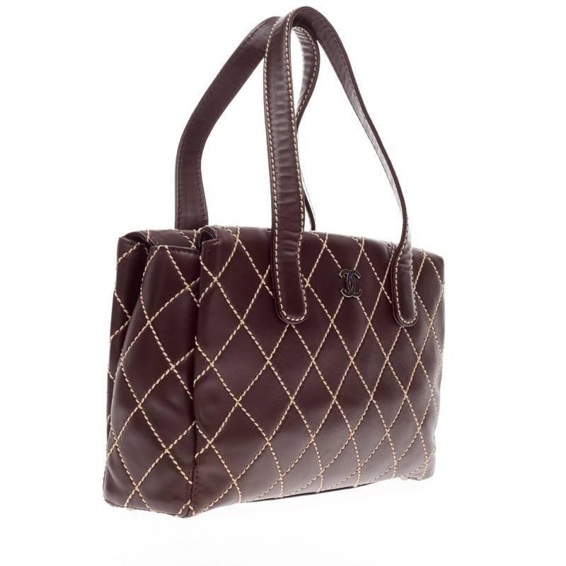 Chanel Surpique Tote Quilted Leather Large In Good Condition In NY, NY