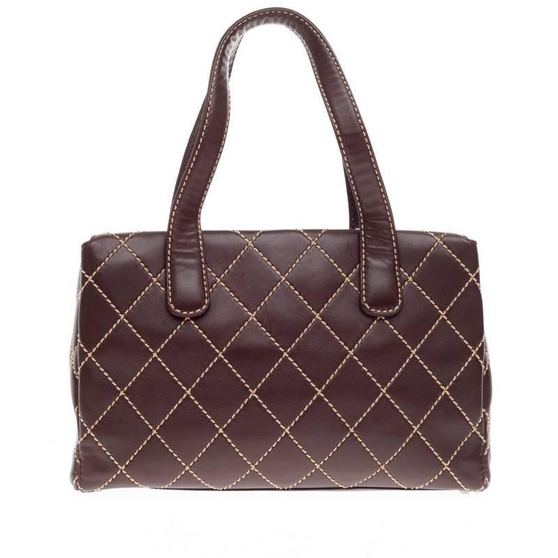 Women's Chanel Surpique Tote Quilted Leather Large