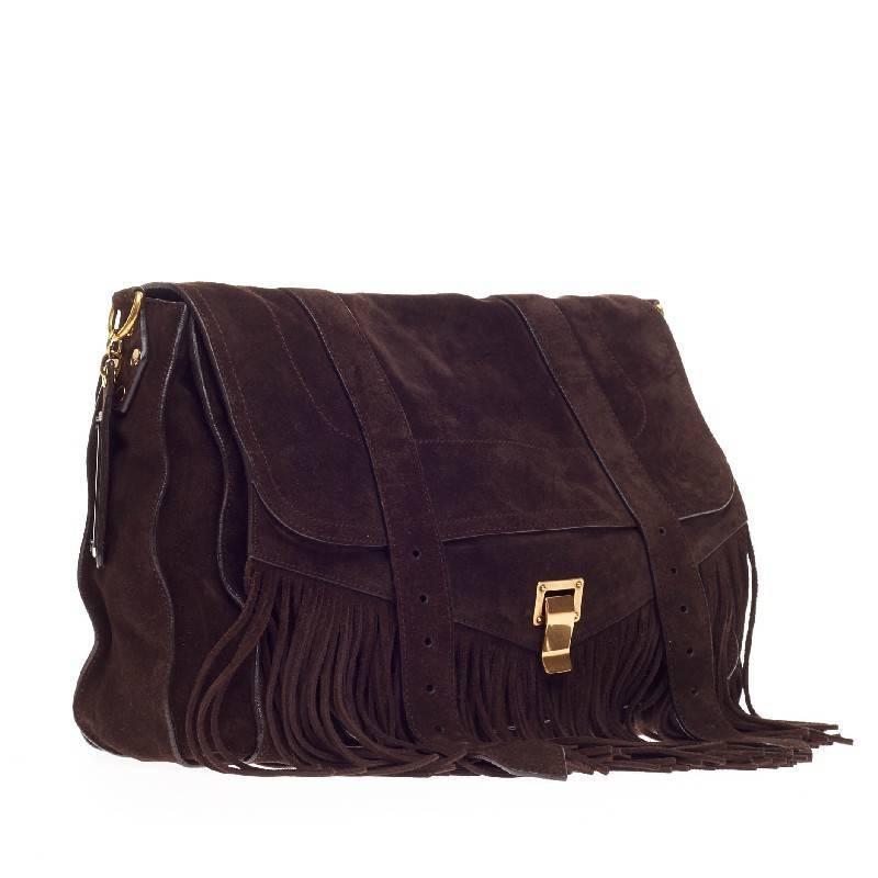 Proenza Schouler PS1 Fringe Runner Suede Large In Good Condition In NY, NY