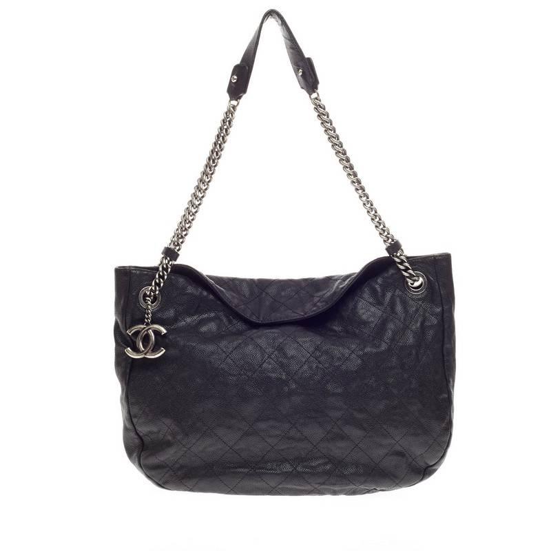 Chanel Simply CC Hobo Quilted Caviar 