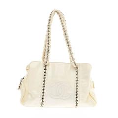 Chanel Luxe Ligne Zipped Tote Patent 