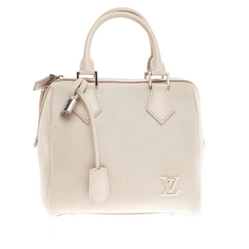 Louis Vuitton LV 2013 Limited Edition Ivory Pony Hair Speedy Cube Bag at  1stDibs