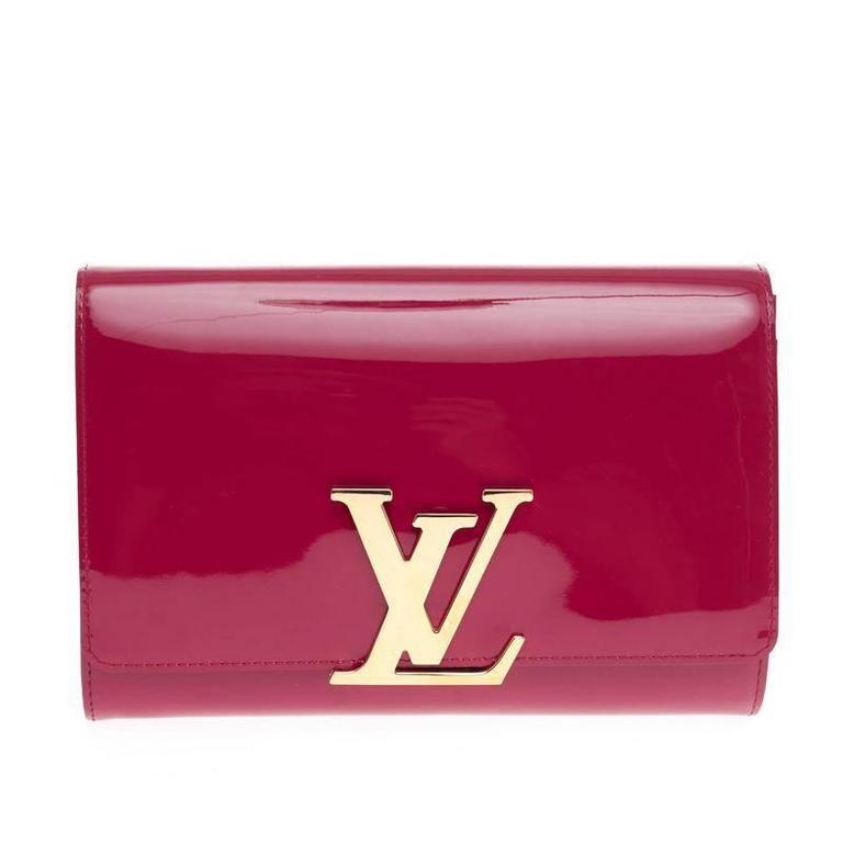 Louis Vuitton Beige Poudre Patent Leather Louise Clutch at 1stDibs