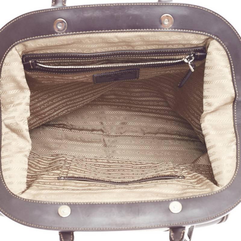 Prada Canapa Frame Shoulder Bag Canvas Large 1