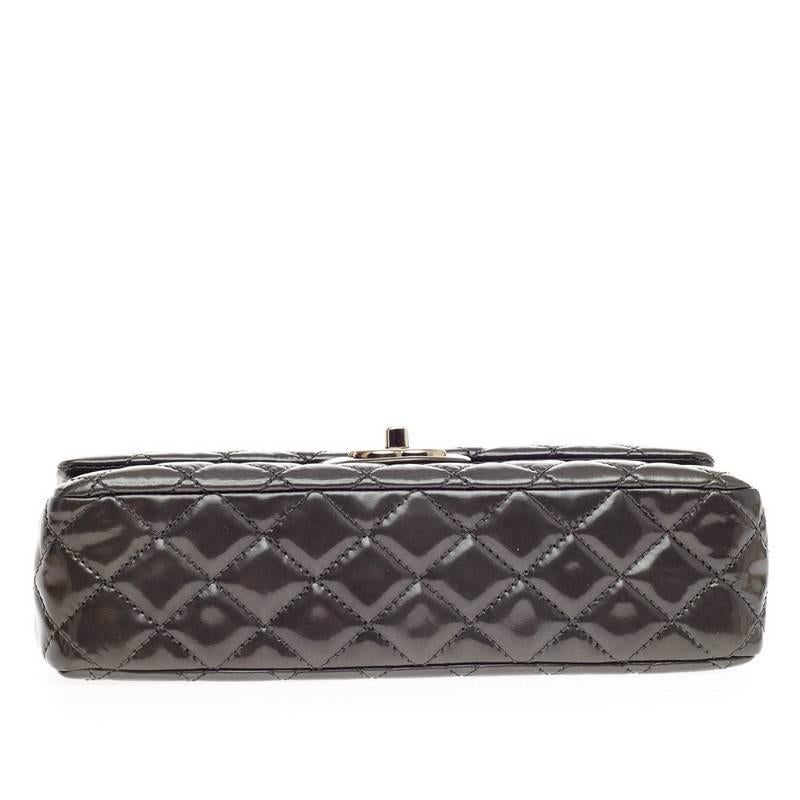 Chanel Classic Double Flap Quilted Patent Medium 2