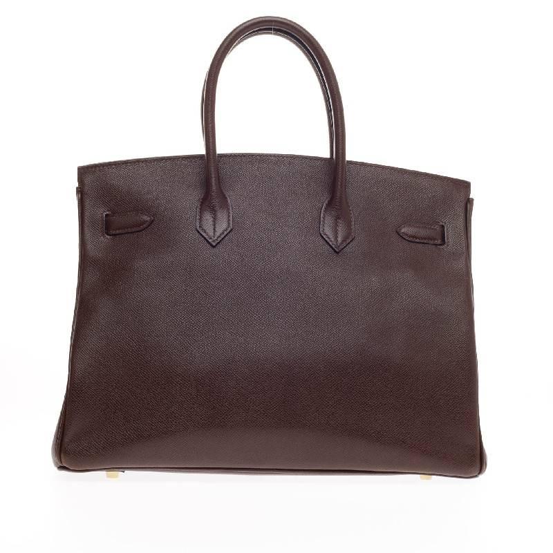 Women's Hermes Birkin Chocolate Epsom with Gold Hardware 35