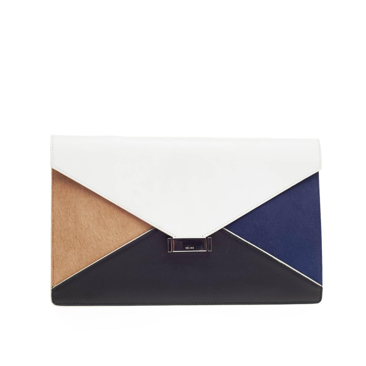 Celine Diamond Clutch Pony Hair and Leather Medium at 1stdibs  