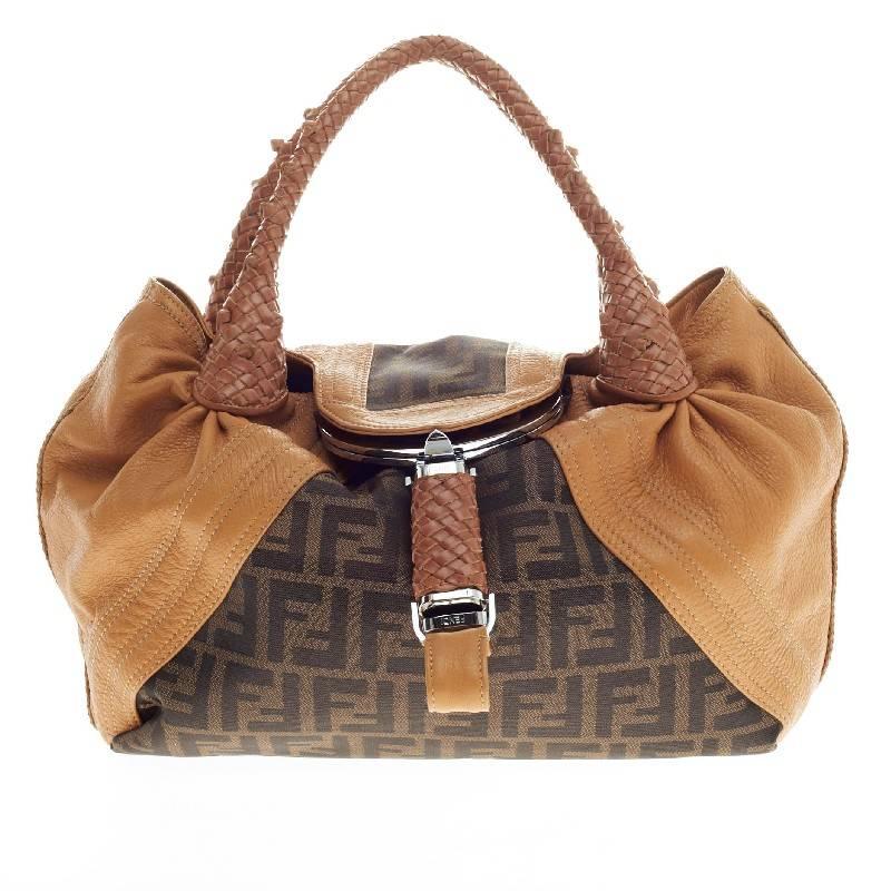 Fendi Spionagetasche Zucca Canvas und Leder Medium