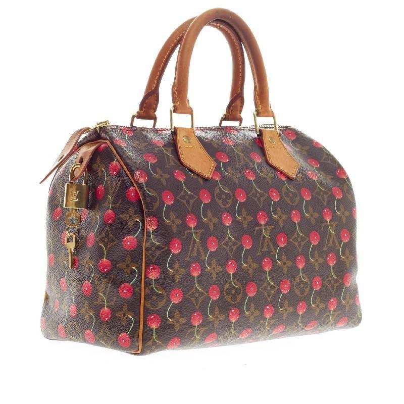Louis Vuitton Speedy Limited Edition Cerises 25 In Good Condition In NY, NY