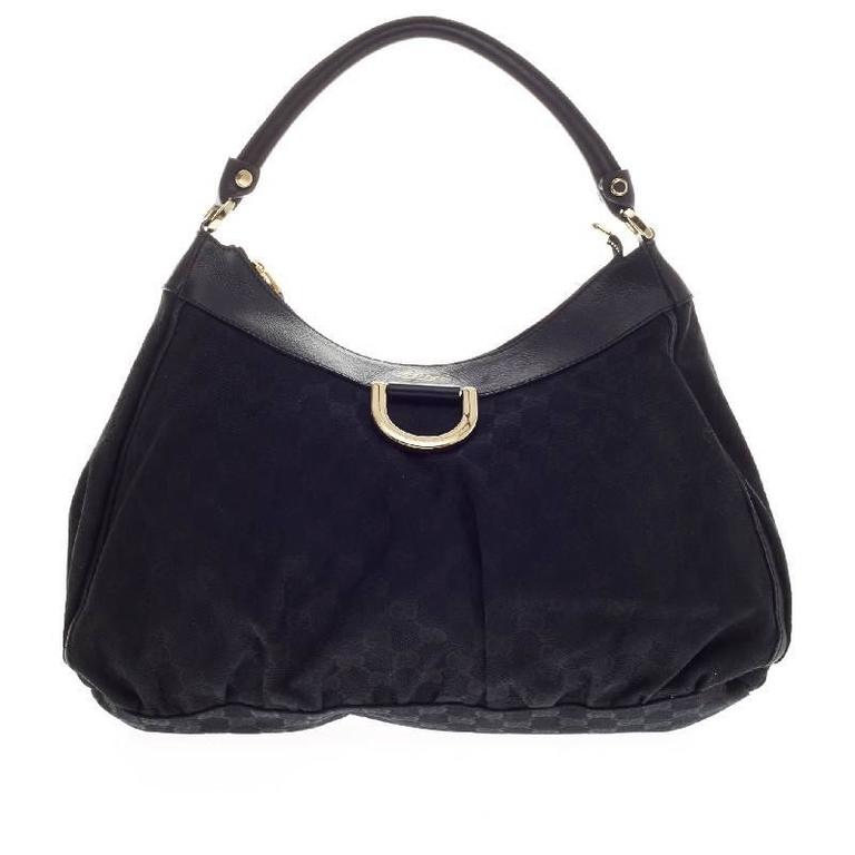 Gucci D Ring Hobo GG Canvas Large at 1stDibs