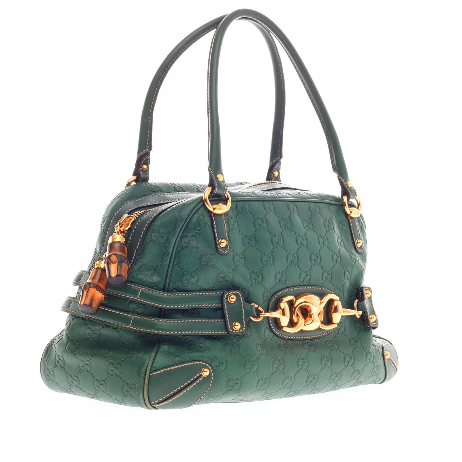 Gucci Wave Boston Tasche Guccissima Leder Medium im Zustand „Gut“ in NY, NY