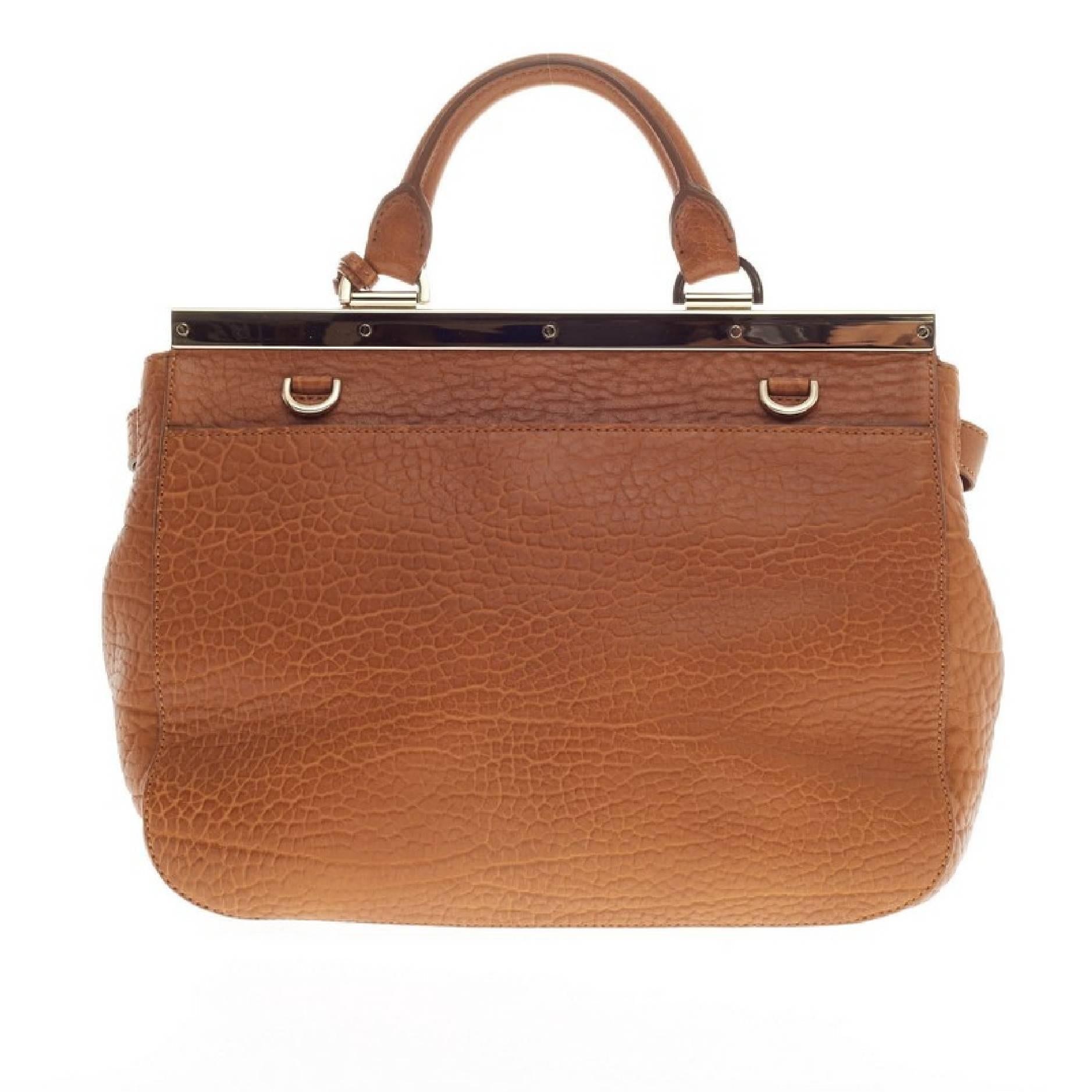 Mulberry Suffolk Convertible Satchel Shrunken Calfskin In Good Condition In NY, NY