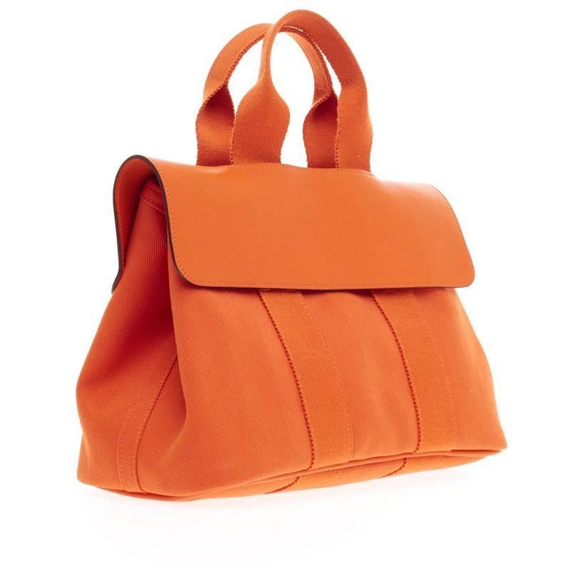 Hermes Valparaiso Toile and Leather PM at 1stdibs  