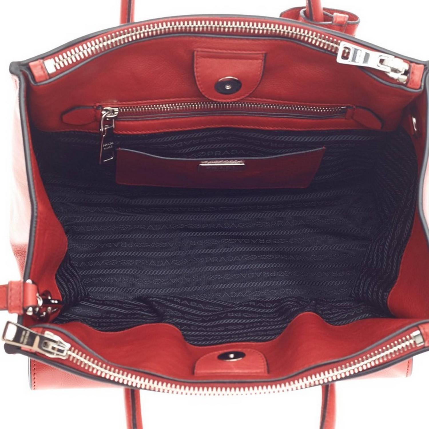Prada Twin Pocket Tote Glace Calf Medium at 1stdibs