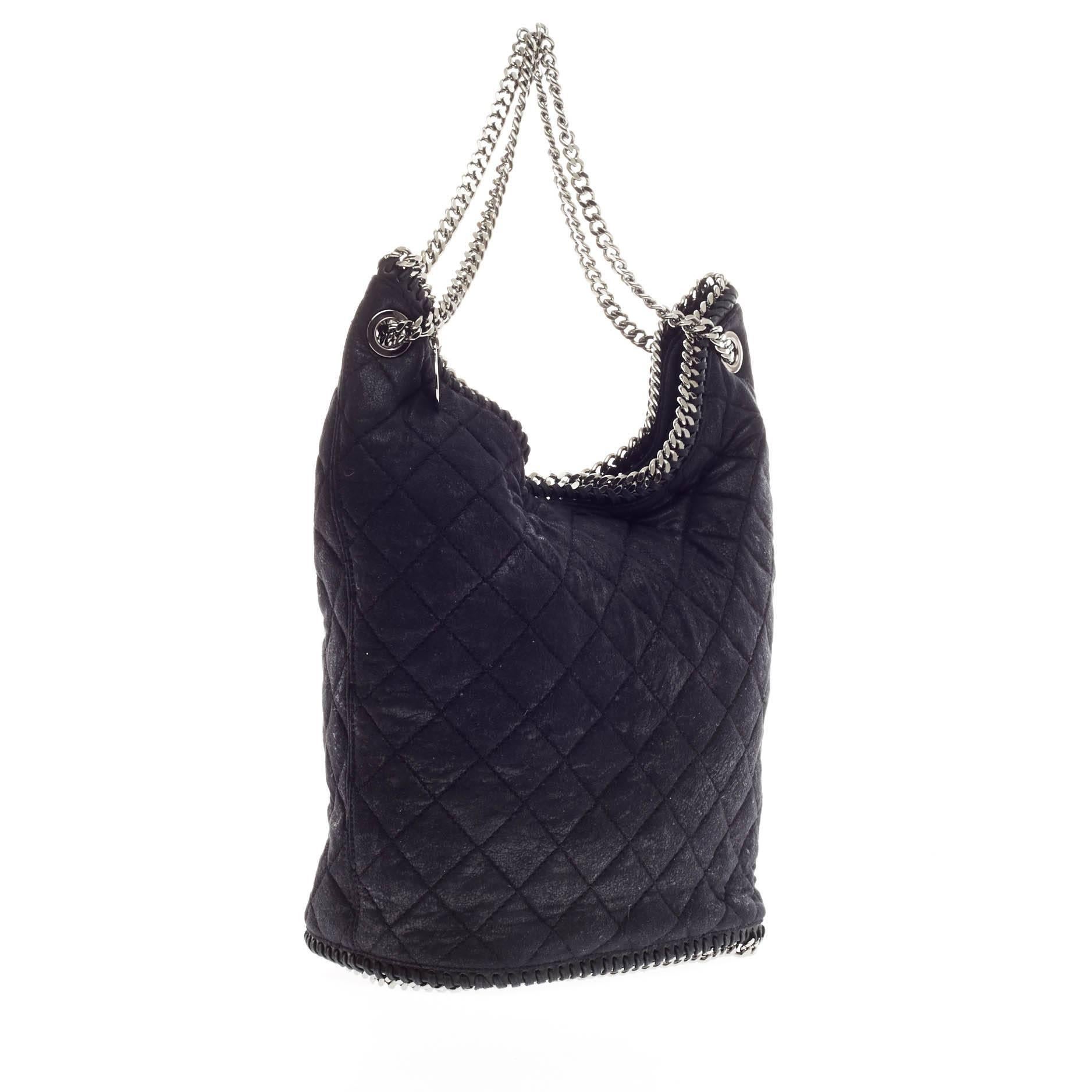 Stella McCartney Falabella Bucket Quilted Faux Leather In Good Condition In NY, NY