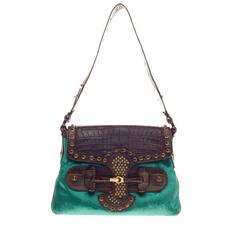 Gucci Pelham Flap Bag Crocodile and Velvet