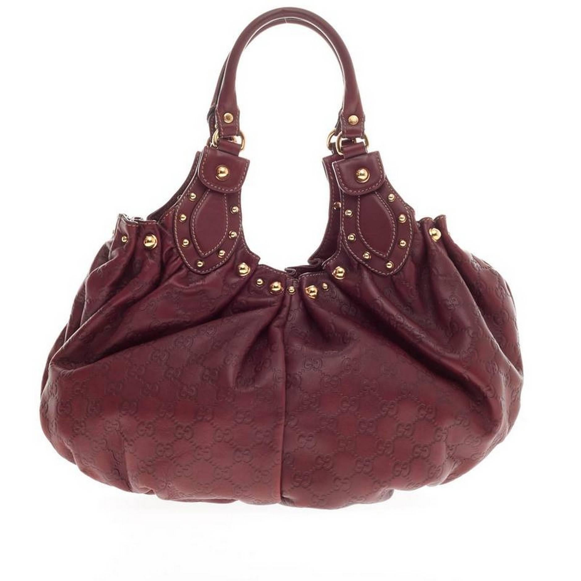 Gucci Pelham Umhängetasche Nieten Guccissima Leder Medium Damen