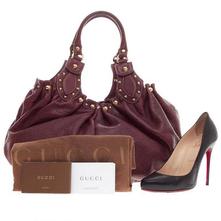 Gucci Pelham Shoulder Bag Studded Guccissima Leather Medium