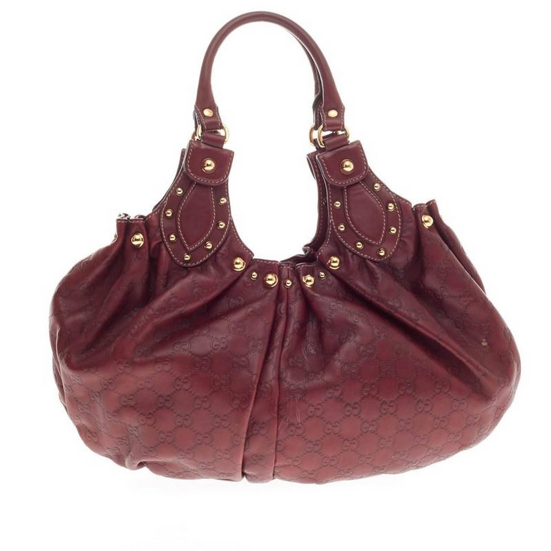 Gucci Pelham Umhängetasche Nieten Guccissima Leder Medium