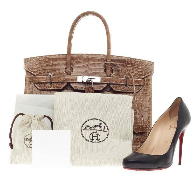 birkin bag for sale - Hermes Birkin 35 Black Porosus Shiny Crocodile Palladium Hardware
