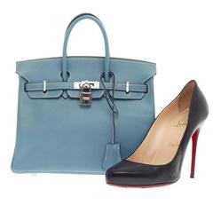 Hermes Birkin Blue Jean Epsom with Palladium Hardware 25