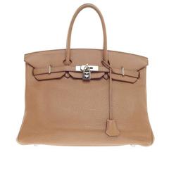 Hermes Birkin Tabac Camel Clemence with Palladium Hardware 35