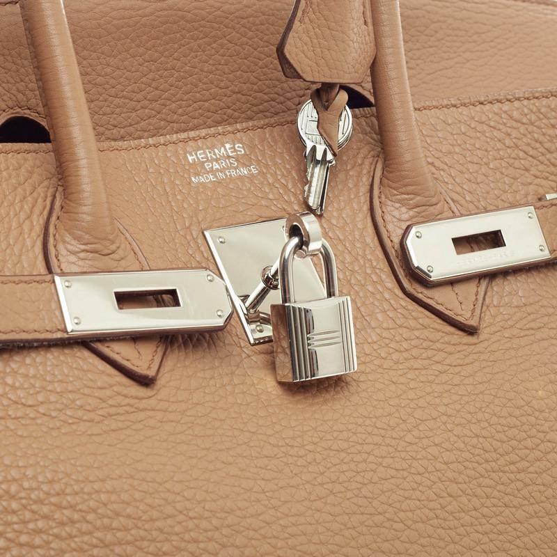 Hermes Birkin Tabac Camel Clemence with Palladium Hardware 35 In Good Condition In NY, NY