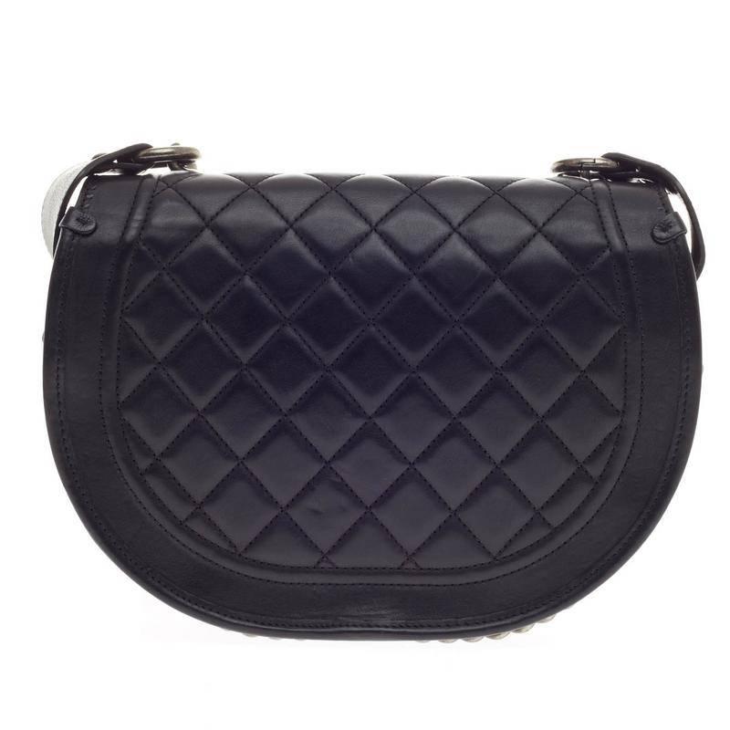 Women's Chanel Dallas Studded Saddle Bag Quilted Calfskin and Pony Hair 