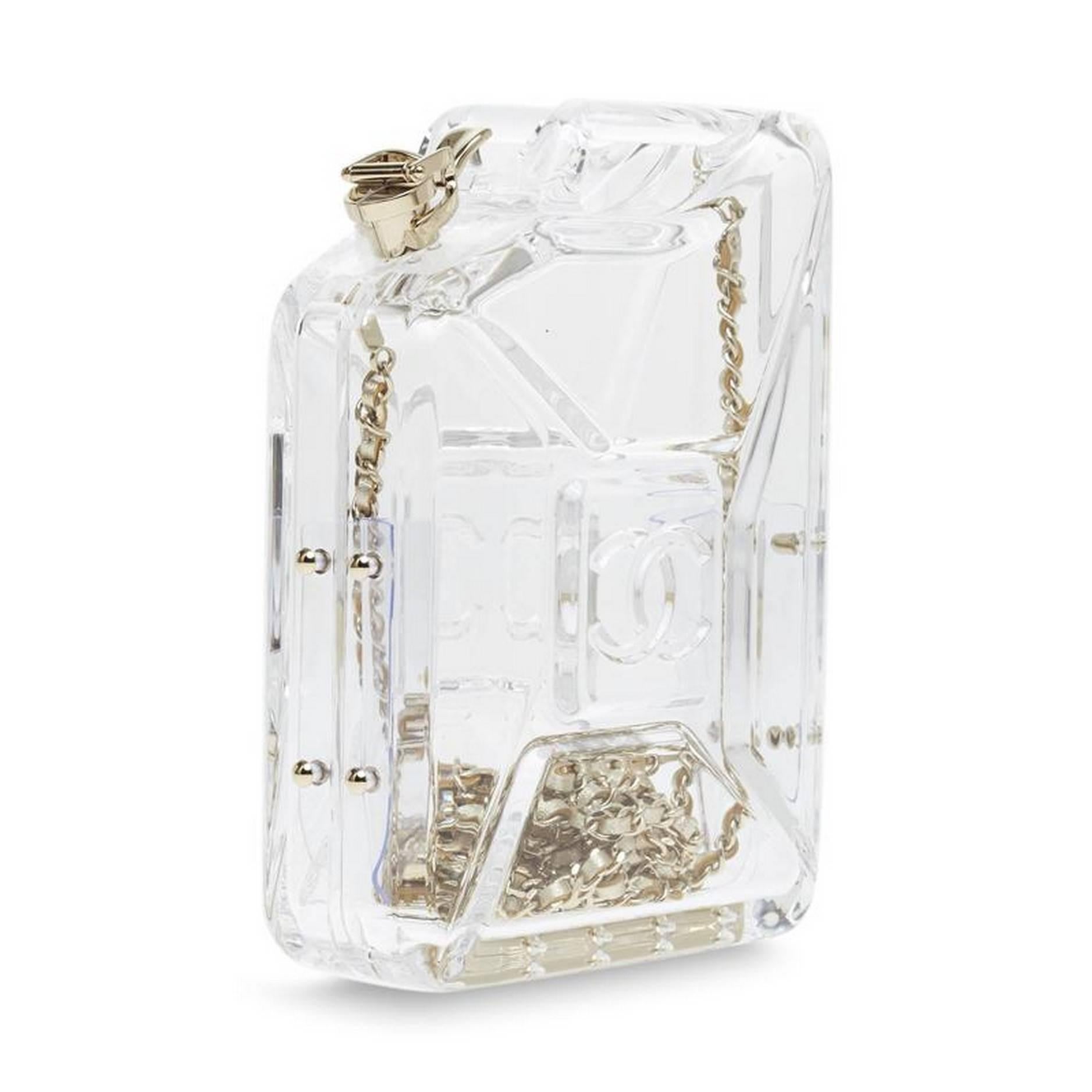 Chanel Dubai By Night Gas Can Minaudiere Klar Plexiglas im Zustand „Gut“ in NY, NY