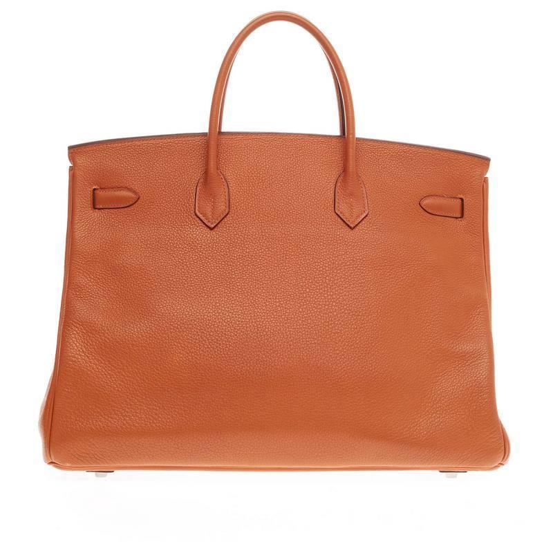 Women's Hermes Birkin Orange Clemence with Palladium Hardware 40
